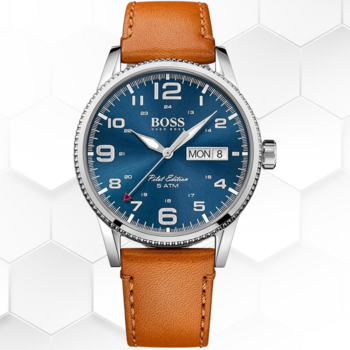 Montre Hugo Boss homme bracelet cuir pas cher